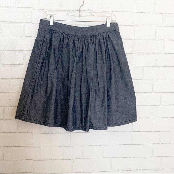 BCBGMaxAzria Denim Chambray A-Line Skirt 28 - Picture 9 of 12